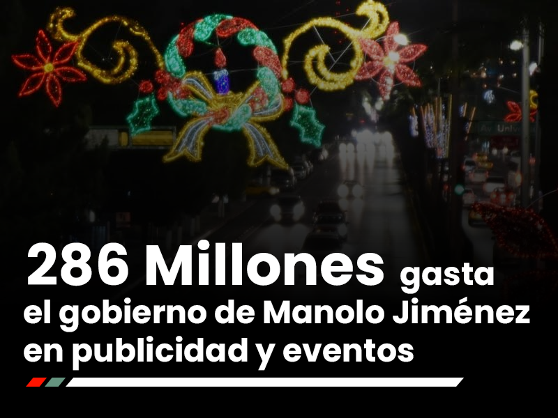 286 MILLONES GASTA EL GOBIERNO DE MANOLO JIMÉNEZ EN PUBLICIDAD Y EVENTOS